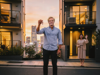 Former ALT in Japan, William S. in Tokyo and his beloved Japanese wife.